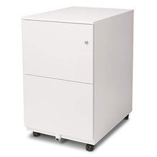 Load image into Gallery viewer, Aurora Modern Soho Design 2-Drawer Metal Mobile File Cabinet with Lock Key/Fully Assembled, White