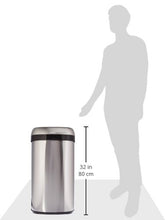 Load image into Gallery viewer, iTouchless 16 Gallon Oval Open Top Trash Can and Recycle Bin with Odor Control System, Stainless Steel Commercial Grade, Large 12-Inch Opening, for Home, Restaurant, Restroom, Office, 61 Liter