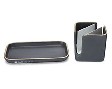 Load image into Gallery viewer, Full Circle Stash, Ceramic Sink Caddy, Gray and White, 11"