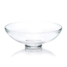 Load image into Gallery viewer, CYS Excel Glass Decorative Bowl (H:4.5" D:12") | Fruit Display Bowl | Terrarium Bowl | Kitchen Table Centerpiece | Footed Pedestal Bowl