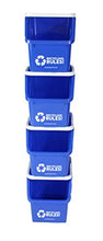 Load image into Gallery viewer, 4 Pack of Bins - Blue Stackable Recycling Bin Container with Handle 6 Gallon