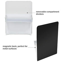 Load image into Gallery viewer, TecUnite 2 Pieces Magnetic Pencil Holder Plastic Cup Pencil Holders Storage Pocket for Refrigerator Whiteboard Pens Markers Locker Accessories