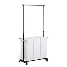 Load image into Gallery viewer, Honey-Can-Do Rolling Laundry Cart with Hanging Bar