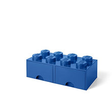 Load image into Gallery viewer, Room Copenhagen LEGO Brick Drawer, 8 Knobs, 2 Drawers, Stackable Storage Box, Bright Blue (40061731)