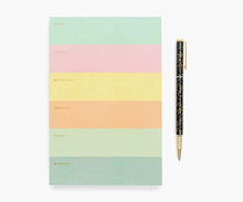 Load image into Gallery viewer, Rifle Paper Co. Weekly Color Block Large Memo Notepad, 65 Tear-Off Pages, Featuring Bands of Pastel Hues Separating the Days, Printed in Full Color and Foil Stamped