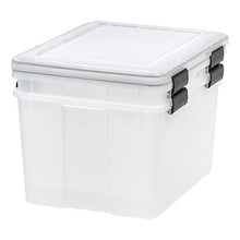 Load image into Gallery viewer, IRIS USA UCB-SD WEATHERTIGHT Storage Box, 46.6 Qt, Clear/Black, 2 Count
