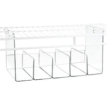 Load image into Gallery viewer, mDesign Plastic 5 Compartment Hanging Closet Storage Organizer Tray - Divided Sections for Holding Sunglasses, Wallets, Clutch Purses, Accessories - Hangs Below Shelving - Clear
