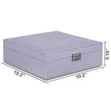 Load image into Gallery viewer, misaya Women Jewelry Box Organizer 2 Layer Large Lockable Display Jewelry Holder for Earring Ring Necklace, Gray