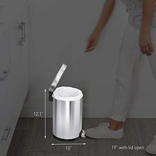 Load image into Gallery viewer, simplehuman 4.5 Liter / 1.2 Gallon Round Bathroom Step Trash Can, Brushed Stainless Steel