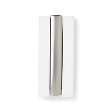 Load image into Gallery viewer, Umbra Flip Wall Mounted Floating Rack – Modern, Sleek, Space-Saving Hanger with Retractable Hooks to Hang Coats, Scarves, Purses and More, 1, White/Nickel