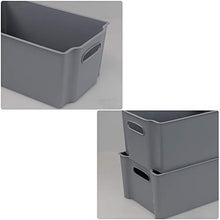 Load image into Gallery viewer, Farmoon Grey Storage Bin with Handle, Stackable Plastic Baskets/Bins Organizer, 4 Packs