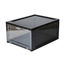 Load image into Gallery viewer, SneakNeat Sneaker Storage Container - 10-Piece Black Shoe Box Set with Drop Front - Store Up to Mens USA Size 13 Size - Stackable Organizer Stores, Protects, Displays Sneakers Collection