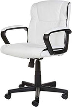 Load image into Gallery viewer, Amazon Basics Padded, Ergonomic, Adjustable, Swivel Office Desk Chair with Armrest, White Bonded Leather