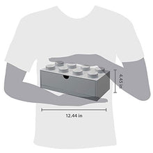 Load image into Gallery viewer, Room Copenhagen, Lego Desk Drawer - Stackable Tabletop Storage - 12.4” x 6.2” x 4.5” - Brick 8, Stone Grey