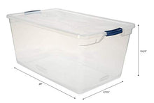 Load image into Gallery viewer, Rubbermaid Cleverstore Clear 95 QT Pack of 4 Stackable Large Storage Containers with Durable Latching Clear Lids