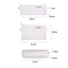Load image into Gallery viewer, 3PCS Multifunctional Mesh Pen Bag Pencil Case Makeup Tool Bag Storage Pouch Purse