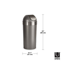 Load image into Gallery viewer, Umbra Venti Swing-Top 16.5-Gallon Kitchen Trash Large, 35-inch Tall Garbage Can for Indoor, Outdoor or Commercial Use, Pewter
