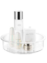 Load image into Gallery viewer, EN'DA Lazy Susan Cabinet Organizer Turntable Clear Home Organization Adjustable Divided Storage Bin For Seasoning,Candies,Snacks,Toys,Toiletries-12 Inches