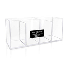 Load image into Gallery viewer, Isaac Jacobs 4-Compartment Clear Acrylic Organizer- Makeup Brush Holder- Storage Solution- Office, Bathroom, Kitchen Supplies and More (Clear)