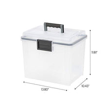 Load image into Gallery viewer, IRIS Letter Size Portable Weathertight File Box, 4 Pack, Clear