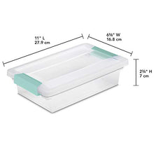 Load image into Gallery viewer, Sterilite 19618606 Small Clip Box, Clear Lid & Base w/Colored Latches, 6-Pack