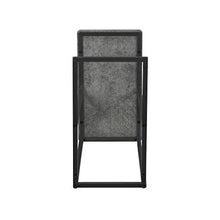 Load image into Gallery viewer, Household Essentials Slate Industrial Narrow End Table | Metal C Shaped Frame and Rectangle Faux Concrete Top | Grey