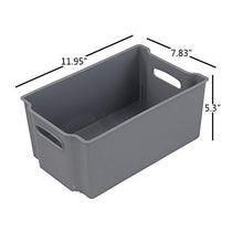 Load image into Gallery viewer, Farmoon Grey Storage Bin with Handle, Stackable Plastic Baskets/Bins Organizer, 4 Packs