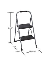 Load image into Gallery viewer, COSCO 11308PBL1E Two Step Big Step Folding Step Stool with Rubber Hand Grip, Gray