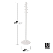 Load image into Gallery viewer, Umbra Pillar Coat Rack, W/STOOL, White Wood