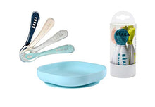 Load image into Gallery viewer, BEABA Second Stage Silicone Spoons for Self Feeding Babies, Silicone Suction Plate + Second Stage Ergonomic Baby Cutlery