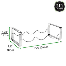 Load image into Gallery viewer, mDesign Metal Steel Free-Standing 6 Bottle Modular Wine Rack Storage Organizer for Kitchen Countertop, Table Top, Pantry, Fridge - Holder for Wine, Beer, Pop/Soda, Water, Stackable - Chrome