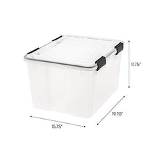Load image into Gallery viewer, IRIS USA UCB-SD WEATHERTIGHT Storage Box, 46.6 Qt, Clear/Black, 2 Count