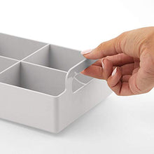 Load image into Gallery viewer, mDesign Compact Plastic Tea Storage Organizer Caddy Tote Bin - 6 Divided Sections, Built-in Handles - Holder for Tea Bags, Packets, Sweeteners, and Small Packets, 2 Pack - Light Gray