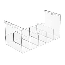 Load image into Gallery viewer, mDesign Plastic 5 Compartment Hanging Closet Storage Organizer Tray - Divided Sections for Holding Sunglasses, Wallets, Clutch Purses, Accessories - Hangs Below Shelving - Clear