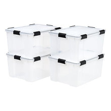 Load image into Gallery viewer, IRIS USA UCB-LD WEATHERTIGHT Storage Box, 62.8 Qt, Clear, 4 Pack
