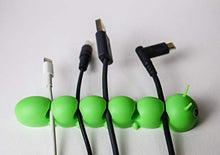 Load image into Gallery viewer, Cable Organizer - Cord Organizer - Desk Cord Holder - Cable Management Clips - Caterpillar, 2 pcs Green & Black, Clutter Aide