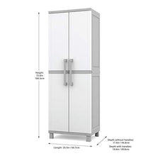 Load image into Gallery viewer, Keter Storage Cabinet with Doors and Shelves for Tool and Home Organization, White & Grey