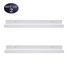 Load image into Gallery viewer, AZSKY Rustic Picture Wall Ledge for Photo Frames, Country Style,Floating Wall Shelf, Set of 2(Solid Pine Wood, 24 Inches)