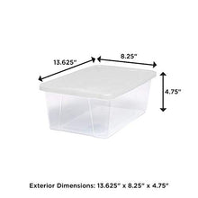 Load image into Gallery viewer, Homz Plastic Storage Bins, Snap Lock White Lids, 6 Quart, Clear, Stackable, 10-Pack