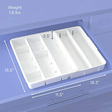 Load image into Gallery viewer, YouCopia DrawerFit Kitchen Tool Drawer Organizer, Fit, White