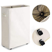 Load image into Gallery viewer, Chrislley Slim Rolling Laundry Hamper with Wheels Thin Laundry Hamper Narrow Clothes Hampers Tall Dirty Laundry Hamper Basket (Slim 22 Inches, Beige)