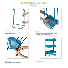 Load image into Gallery viewer, DESIGNA 3 Tier Metal Rolling Utility Storage Carts Little Organization Cart with Wheels for Office Indoor Home Kitchen Outdoor, Turquoise