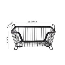 Load image into Gallery viewer, LOTTS Stackable Metal Storage Organizer Bin Basket with Handles, Open Front for Kitchen Cabinets, Pantry, Closets, Bedrooms, Bathrooms (12.6×6.5×7.6")- 2 Pack