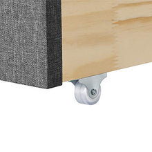 Load image into Gallery viewer, MUSEHOMEINC Upholstered Solid Wood Under Bed Storage Drawer with 4-Wheels for Bedroom/Leather Handle,Wooden Underbed Storage Organizer,Suggested for Twin and Full Size Platform Bed