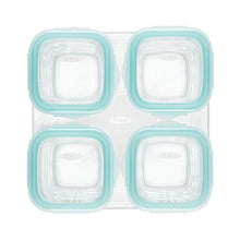 Load image into Gallery viewer, OXO Tot Glass Baby Blocks Food Storage Containers, Teal, 4 oz