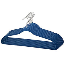 Load image into Gallery viewer, Home Basics Velvet Hangers Non-Slip Hanger-10 Pack-Clothes Hangers, Space Saving Ultra Slim Velvet Hanger with Rotating Steel Hook (10, Navy)