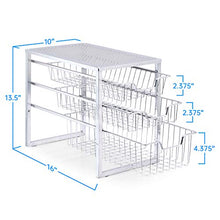 Load image into Gallery viewer, Simple Trending 3-Tier Under Sink Organizer with Sliding Storage Drawer, Cabinet Organizer for Kitchen Bathroom Office, Stackable, Chrome
