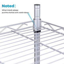Load image into Gallery viewer, JS HANGER Wire Shelving Unit, 4-Tier Heavy Duty Height Adjustable Rolling Metal Shelves for Storage, 440 lbs Capacity, 23.23''W X 13.4''D X 47.24''H, Silver
