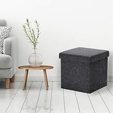 Load image into Gallery viewer, Seville Classics Foldable Storage Footrest Toy Box Coffee Table Chest Ottoman, 1-Pack, Modern Gray