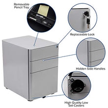 Load image into Gallery viewer, Flash Furniture Modern 3-Drawer Mobile Locking Filing Cabinet with Anti-Tilt Mechanism and Hanging Drawer for Legal & Letter Files, Gray